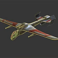 Silver and Red Fighter Jet Model with Aerodynamic Fuselage and Sleek Wings