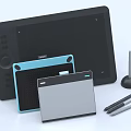Various Sizes Drawing Tablets In Black Blue Silver With Styluses And Pen Holder
