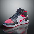 High Top Black Red White Sneakers With Stylish Design And Comfortable Fit For Daily Wear