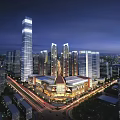 Modern Urban Skyline With Glass Facade High Rise Buildings And Commercial Developments