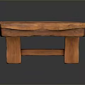 Rustic Wooden Coffee Table With Natural Wood Grain And Plank Design