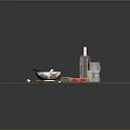 Tasty Assorted Food Platter On Round Table With Fringed Tablecloth Drinks And Condiments