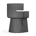 Modern Single Chair With Black Wooden Frame Beige Upholstered Seat And Geometric Design