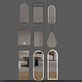 Modern Decorative Mirrors With Various Shapes And Frames For Home Wall Decor 3d model