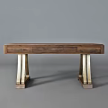 Elegant Modern Wooden Dining Table With Metal Legs And Storage Drawer Design