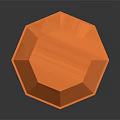 Orange Geometric Decorative Ornament Set With Shiny Surface And Symbolic Patterns