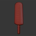 Delicious Orange Fruit Flavored Ice Cream Bar on Wooden Stick Smooth Texture Dark Background