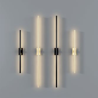 Modern wall lamp metal strip wall lamp 3d model