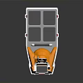 Orange Small Utility Vehicle Featuring Cabin Grid Platform And Rear Lights 3d model