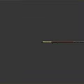 Japanese Samurai Swords With Red Scabbards Yellow Hilts And Decorative Patterns