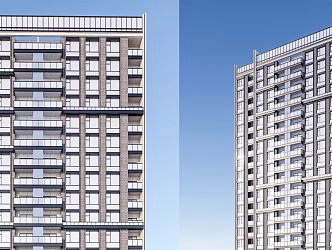 Modern Residential Building Simple High-rise Residential Building 3d model