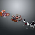 Modern Home Furniture Collection Including Bed Sofa Table Cabinet And Chair