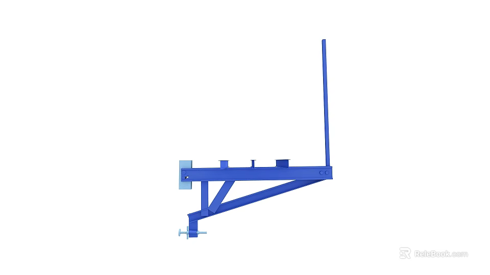 Blue Commercial Equipment Bracket With Industrial Support Structure And Steel Frame Design 3d model 