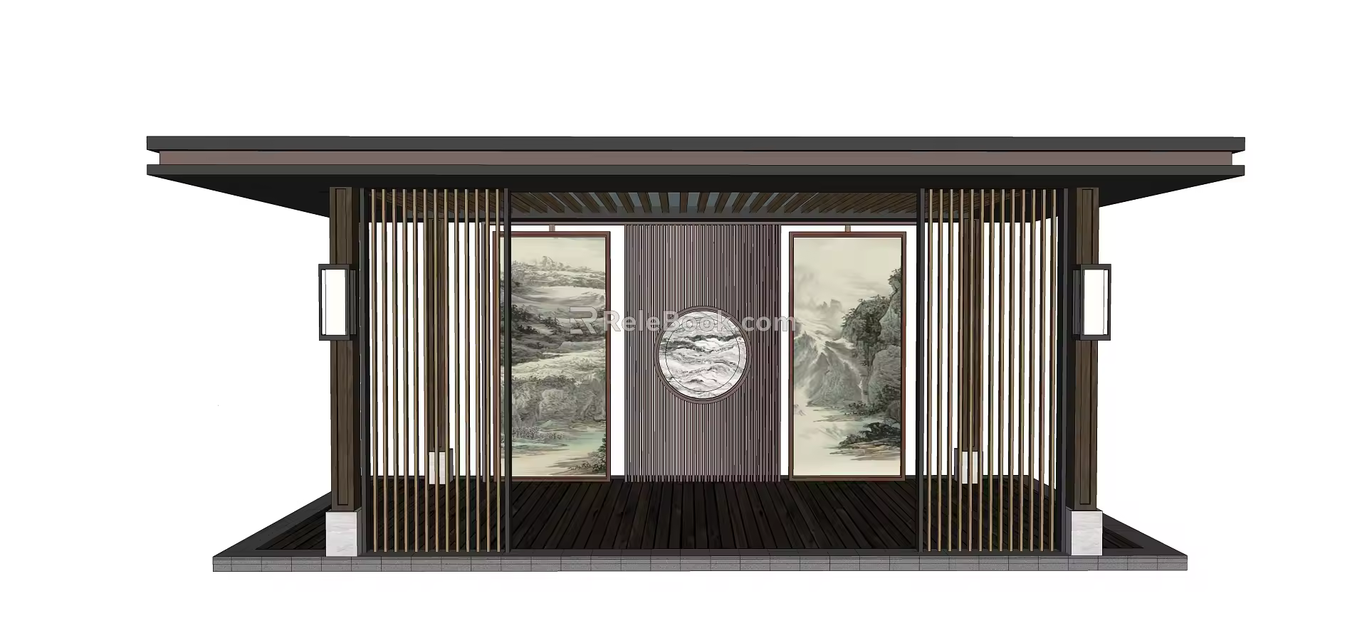 New Chinese Style Gazebo Courtyard Gazebo 3d model