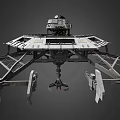 Futuristic Mechanical Platform With Dome Top Support Legs And Robotic Arms