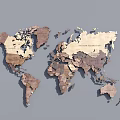 Modern Map Wooden Decoration Map 3d model