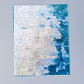 Square Rug With Blue And White Abstract Artistic Modern Interior Design