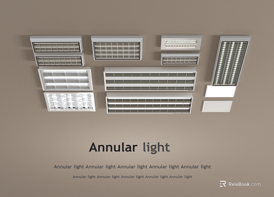 Various Types Of Grille Lights With Different Designs For Indoor Ceiling Lighting 3d model 