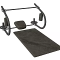 Black Fitness Exercise Equipment With Mat And Metal Frame For Home Workout
