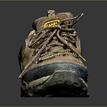 Camel Brown Lace Up Outdoor Hiking Shoes With Durable Non Slip Sole