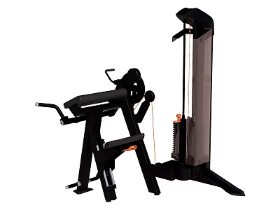 Seated Strength Training Fitness Equipment With Adjustable Handles And Weight Stack 3d model