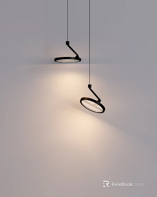 Modern Black Pendant Lights With Adjustable Arms And Soft Wall Lighting 3d model