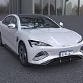 White Modern Electric Sedan With Sleek Design Black Roof And Aerodynamic Body