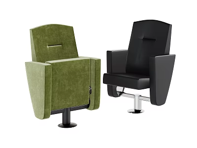 Green and Black Upholstered Chairs With Modern Design Armrests and Metal Bases 3d model