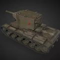 Vintage Green Armored Military Tank With Tracked Chassis And Main Cannon