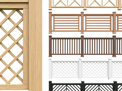 Various Fence Designs And Styles For Outdoor 3d model