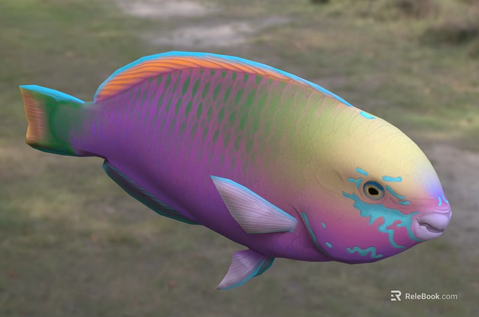 Vibrant Tropical Aquatic Fish Displaying Colorful Scales And Bright Hues 3d model 