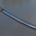 Traditional Long Sword With Silver Sharp Blade And Wooden Handle Design 3d model