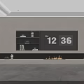 Modern Living Room TV Wall Design With Fireplace White Cabinets And Gray Floor