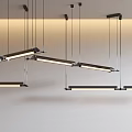 Modern Linear Pendant Light with Sleek Metal Frame and Warm Glow for Contemporary Dining Room