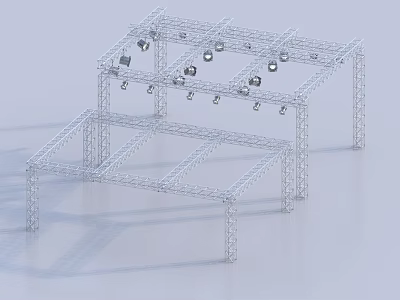 Public Facility Metal Truss Structure With Mounted Lighting Equipment For Events 3d model