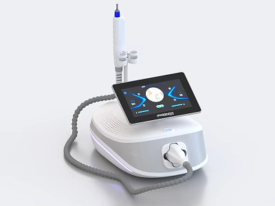 Modern White Medical Device With Compact Design Touchscreen Display And Handheld Probe 3d model
