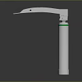Silver Metal Medical Laryngoscope With Curved Blade And Green Ring Handle
