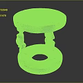 Decorative Wooden Stool With Round Carved Top And Ornate Base Design