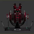 Red Mechanical Device With Rotating Platform And Top Structure Featuring Indicator Lights 3d model