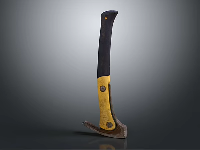 Claw Hammer With Black And Yellow Handle And Metal Head 3d model