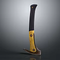 Claw Hammer With Black And Yellow Handle And Metal Head 3d model