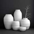 Vase Combination Flower Vase Flower Ceramic Utensil Container Plant Decoration Pot Pottery Pot 3d model