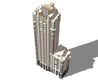 Style high-rise residential 3d model