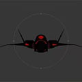 Futuristic Black Bat Shaped Flying Vehicle With Red Accent Lights And Sleek Design