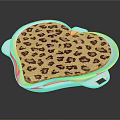Heart Shaped Leopard Print Lifestyle Product With White Frame And Soft Surface