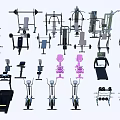 Various Sports Equipment Including Barbells Treadmills Dumbbells And Fitness Machines