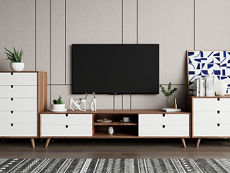 Nordic TV Cabinet TV Cabinet Combination 3d model