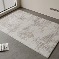 Modern Square Rug With Abstract Beige Gray Pattern For Living Room Floor