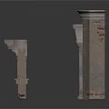 Damaged Architectural Wall Components With Windows And Irregular Shaped Structures