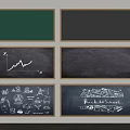 Blackboard Wall Hangings With Various Designs Green Black Boards Line Chart Icons Back to School